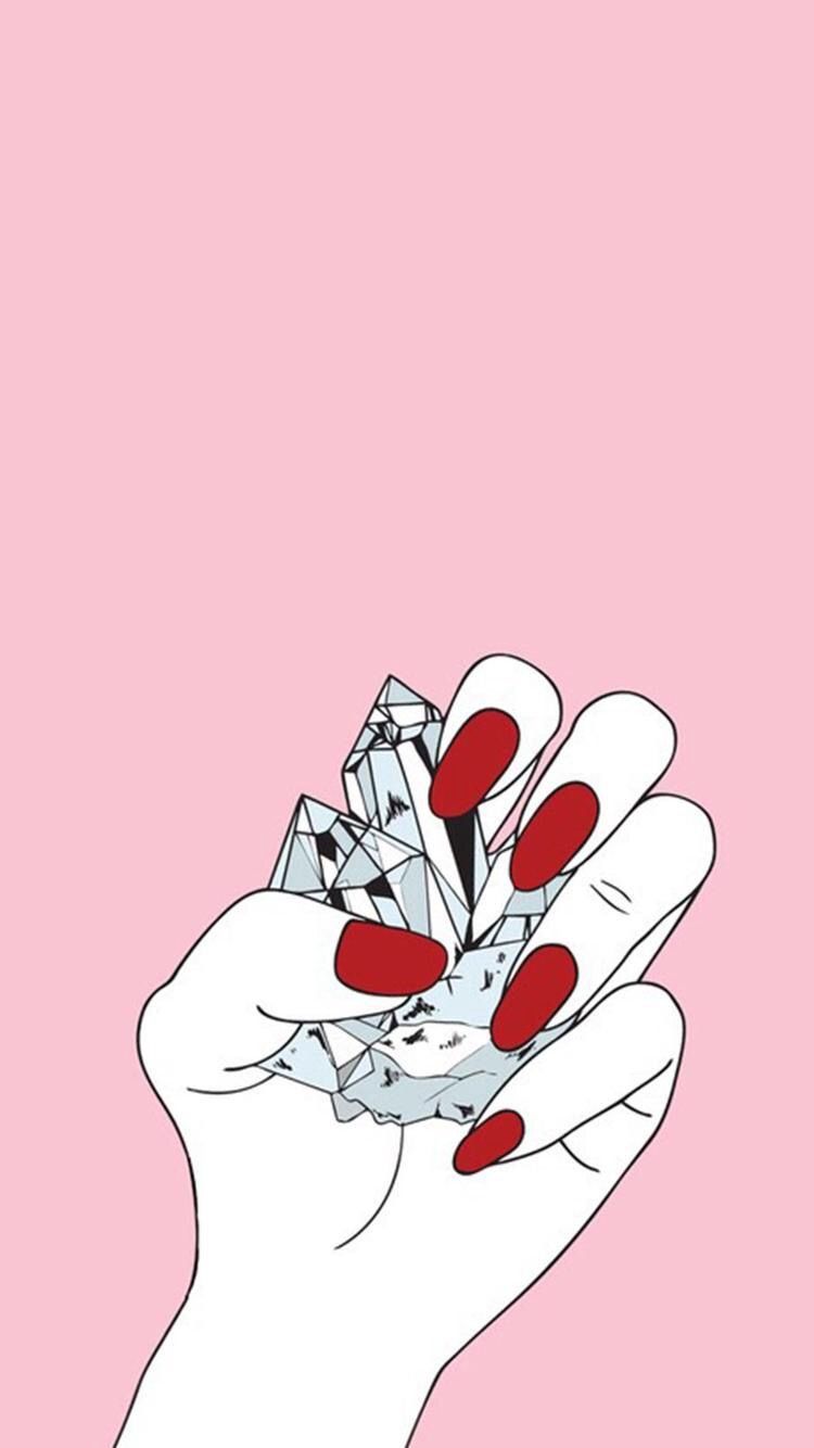 nails wallpaper, red, hand, finger, gesture, nail, illustration, thumb, plant, drawing, heart