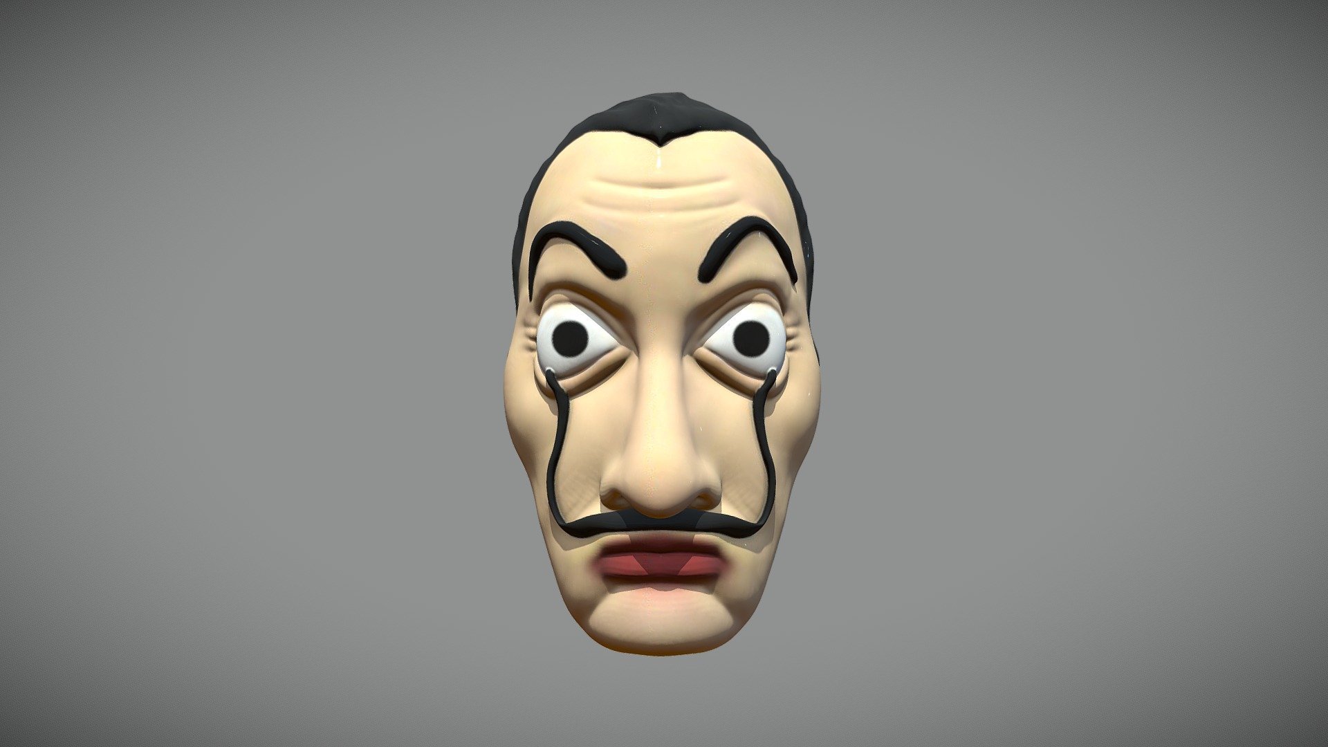 Salvador Dalí mask Money Heist Royalty Free 3D model by Nima Heydari [3639306]