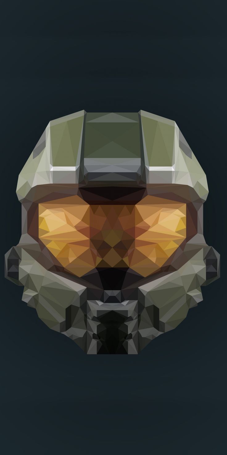 Helmet, Halo Infinite, artwork, low poly, 1080x2160 wallpaper. Halo game, Halo spartan, Halo