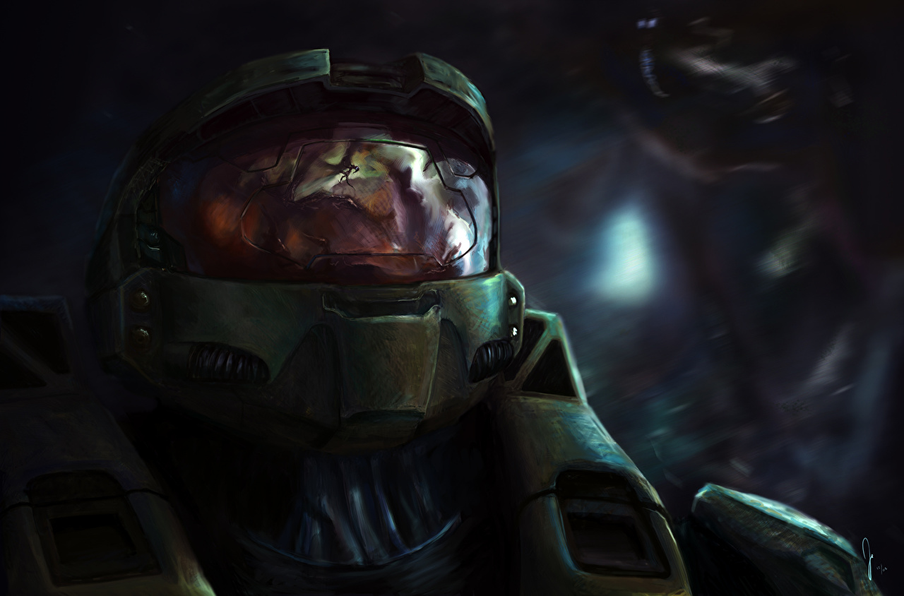 Wallpaper Halo Armor Helmet Fantasy vdeo game