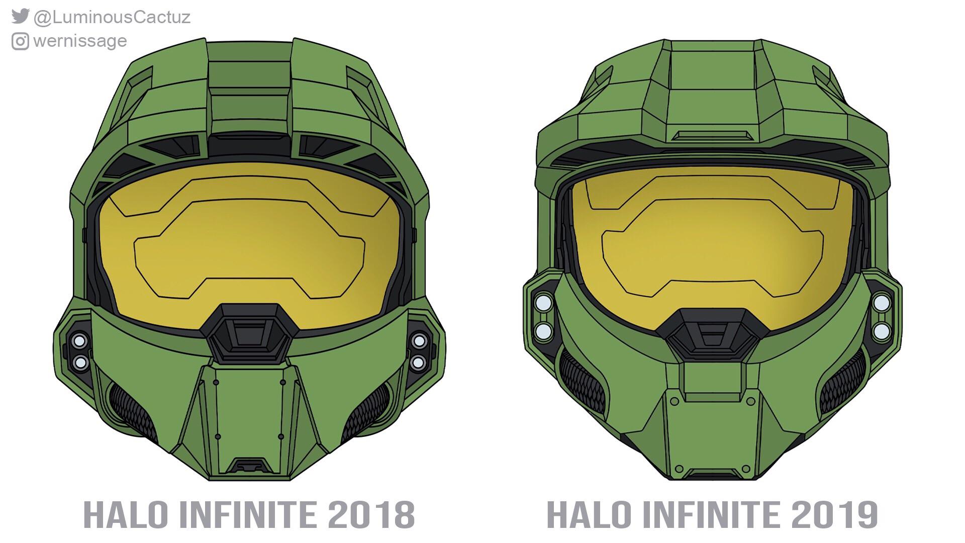 A comparison of Chief's helmet from the 2018 Halo Infinite trailer and his new one. Which one do you guys like better? I'm aware of that the perspective and focal length are