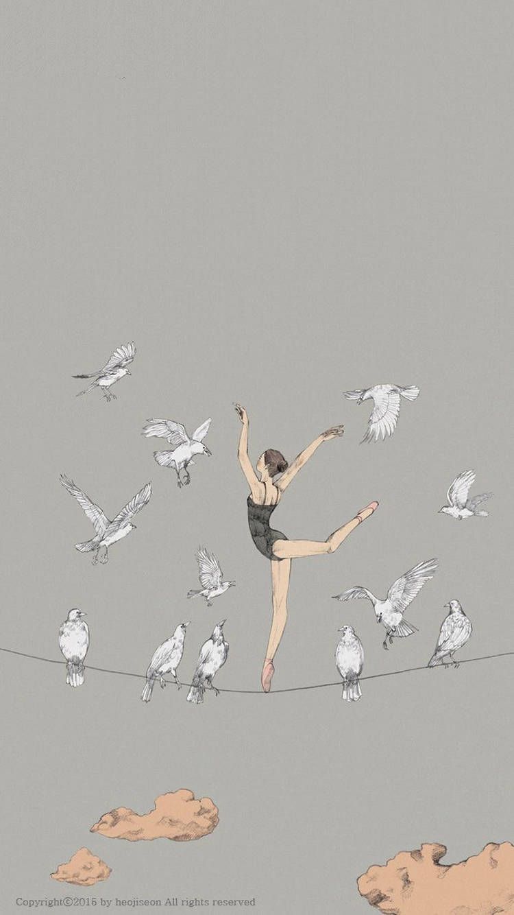 Before Valentine (+16) via Heo Jiseon. Dancing drawings, Ballet art, Ballet wallpaper