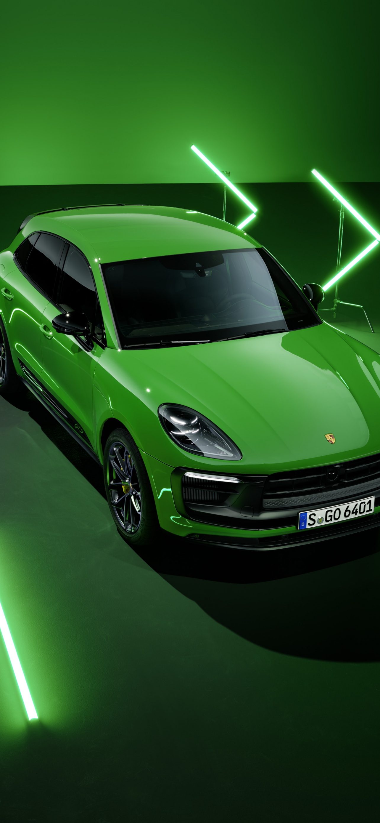 Porsche Macan GTS Wallpaper 4K, Sport Package, 2021, Dark background, Neon, Cars