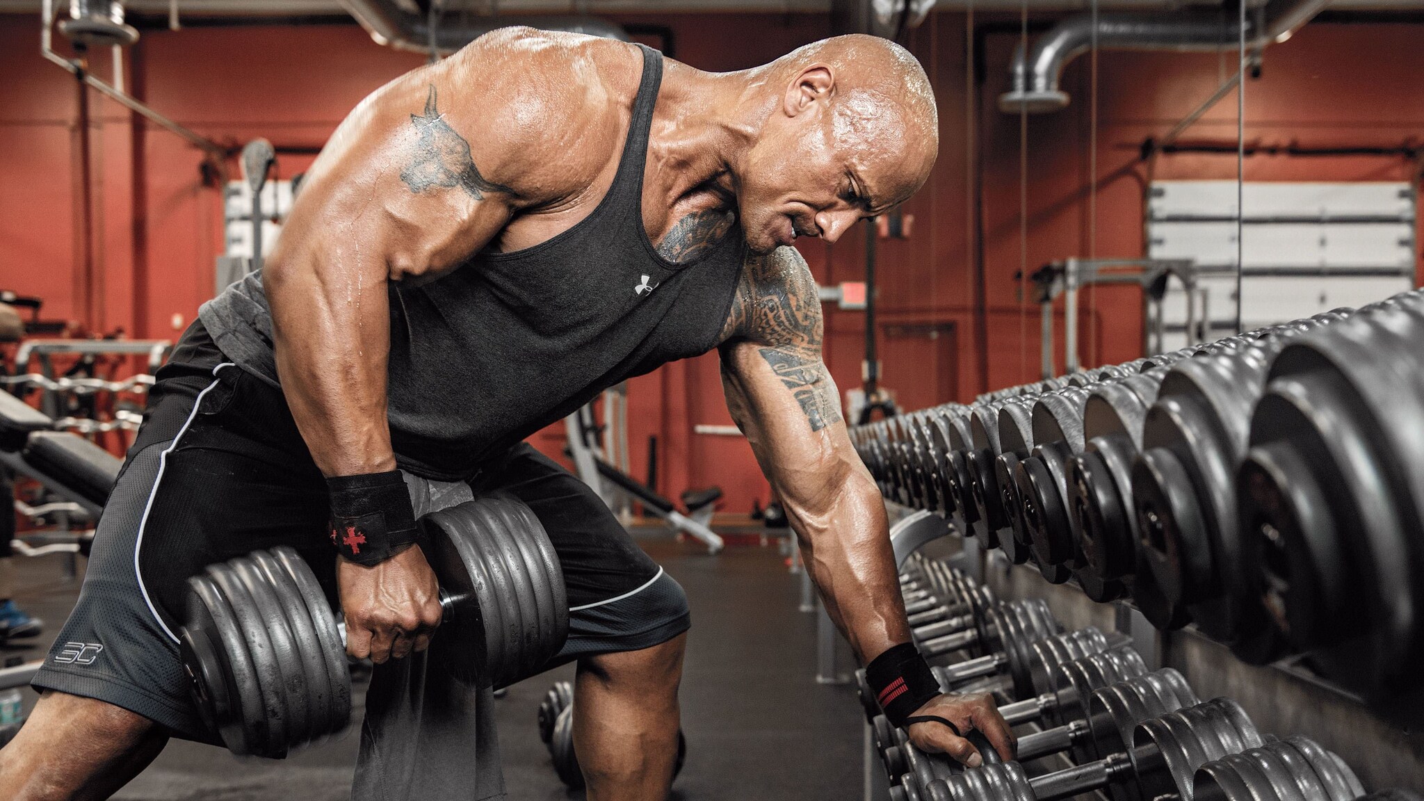 Dwayne Johnson Workout 2048x1152 Resolution HD 4k Wallpaper, Image, Background, Photo and Picture