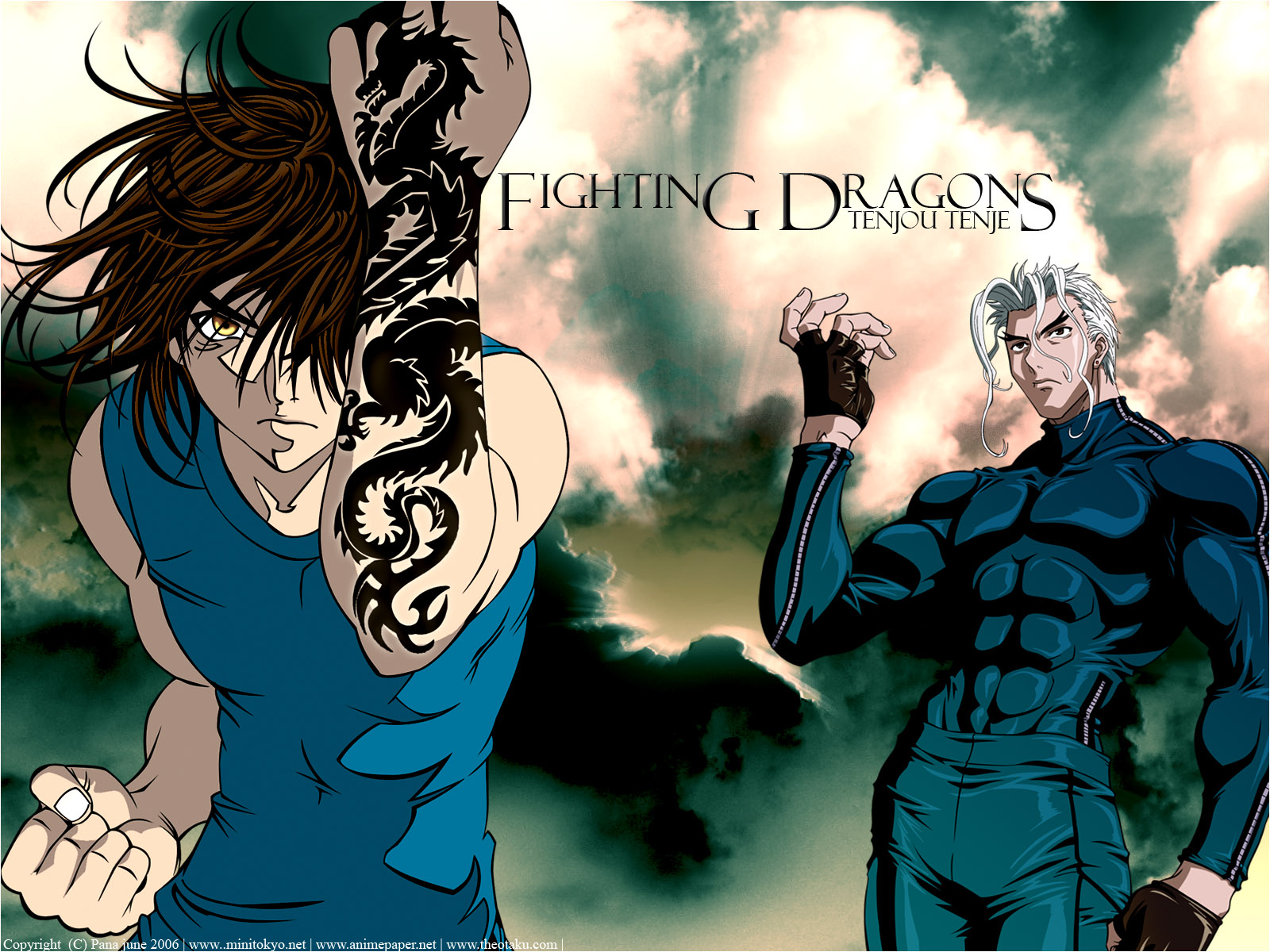 Tenjou Tenge Wallpaper: Fighting Dragons