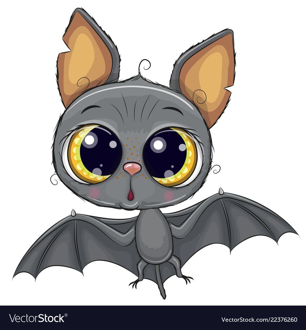 Cute bat isolated on a white background Royalty Free Vector. Cartoon bat, Cute animal drawings, Cute drawings