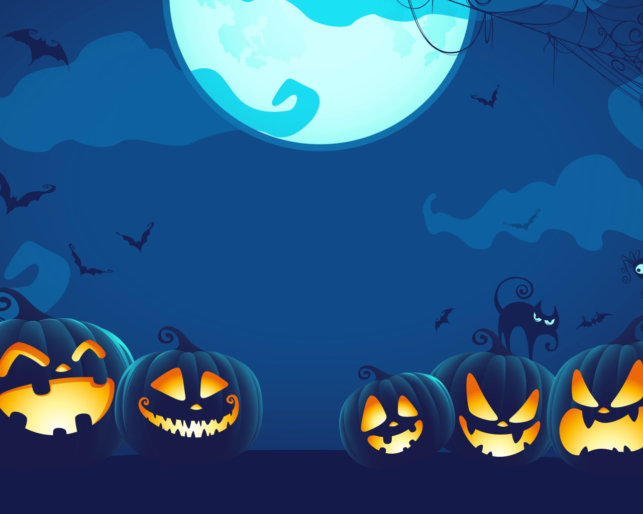 Wallpaper Halloween, Cartoon, Nigh, Darkness, Blue, Bats • Wallpaper For You HD Wallpaper For Desktop & Mobile