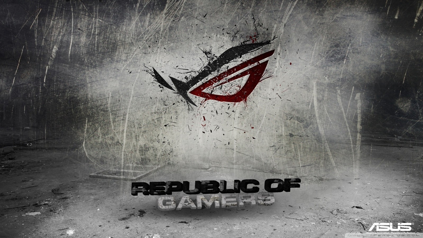 monochrome, Republic of Gamers, ASUS, poster, ART, darkness, screenshot, computer wallpaper, black and white, monochrome photography, font, album cover. Mocah HD Wallpaper