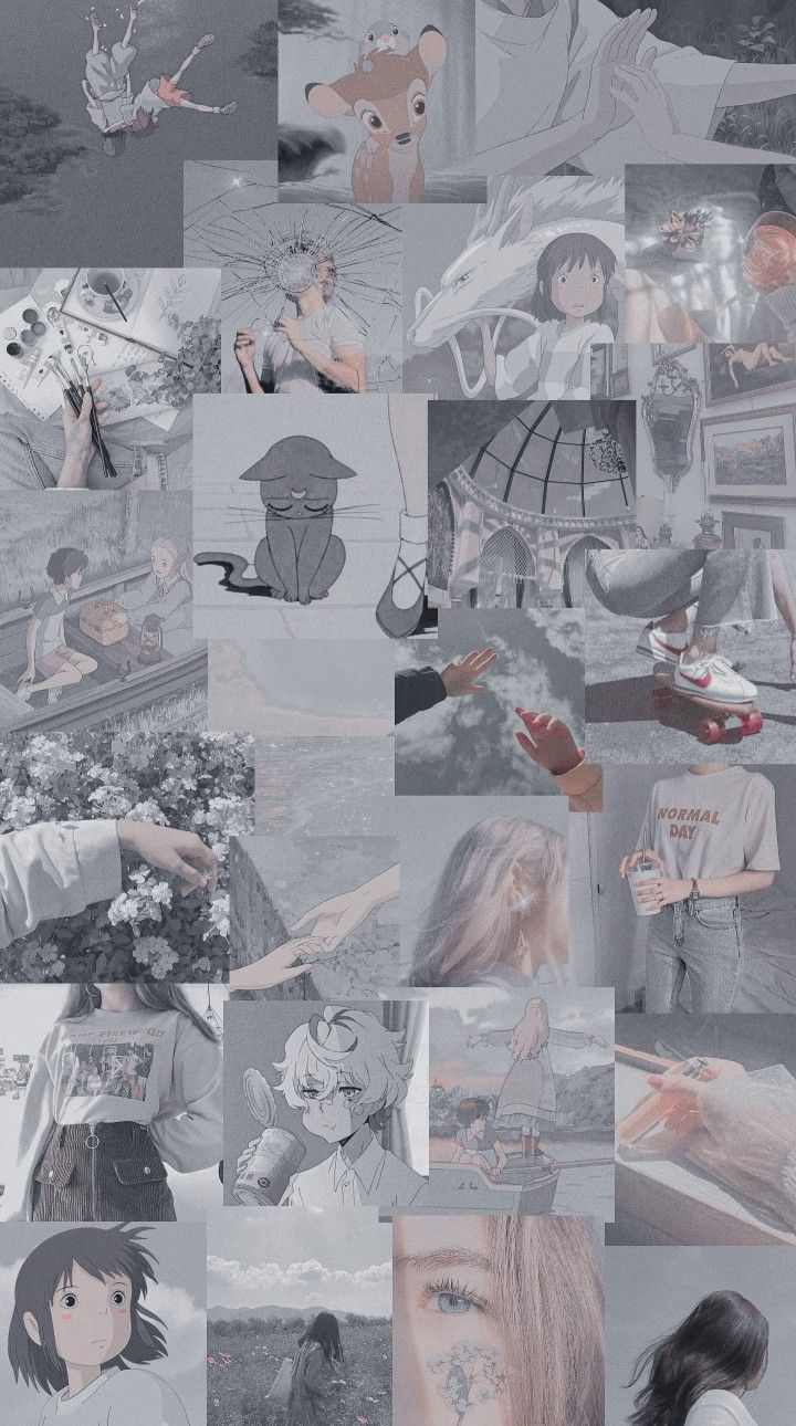 Grey Anime Aesthetic Wallpaper