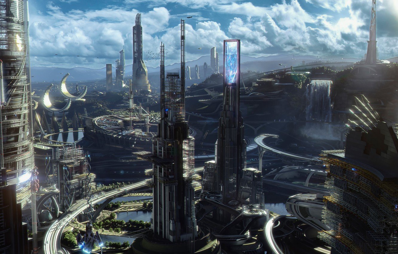 Wallpaper fiction, Tomorrowland, Future earth, where everything is possible, Imagine a world image for desktop, section фильмы
