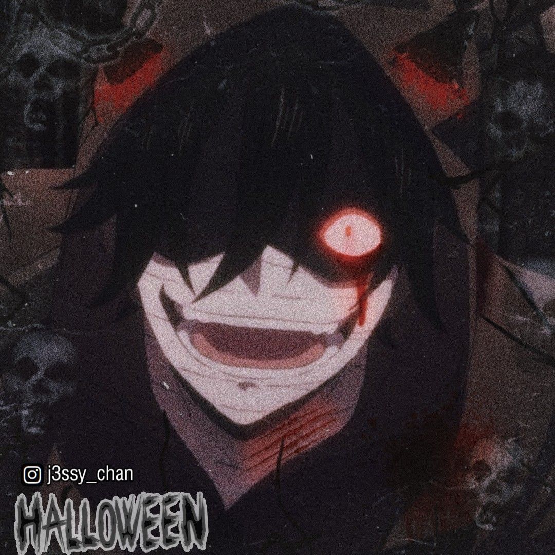 Bloody Horror Smile Anime Character Creepy Halloween  Bloody Face  Pin   TeePublic