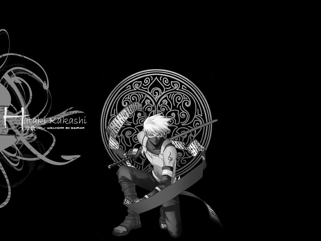 Naruto Wallpaper: Black and white anbu kakashi