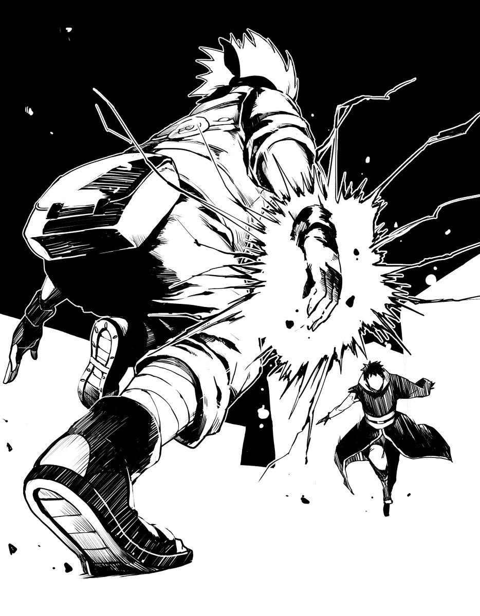 Naruto Uzamaki Fight Black And White Wallpaper