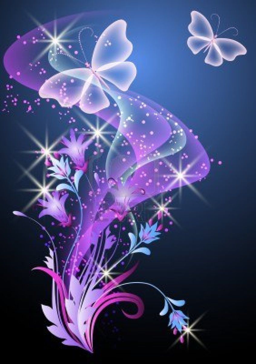 Glowing background with smoke, flowers and butterfly. Butterfly wallpaper, Butterfly wallpaper background, Glowing background