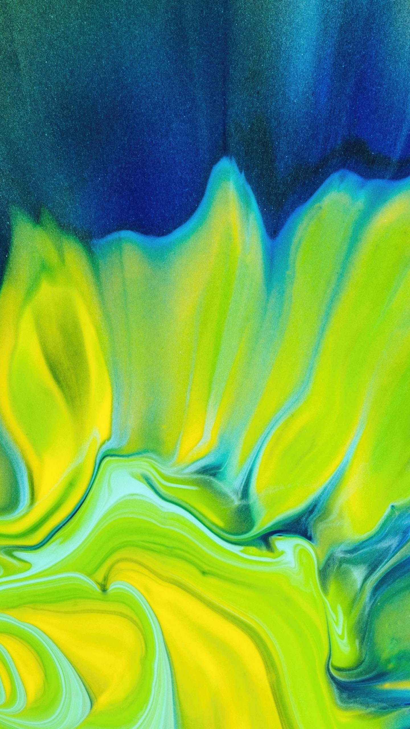 Green Blue Mixed Paint Liquid Art 4K HD Abstract Wallpaper