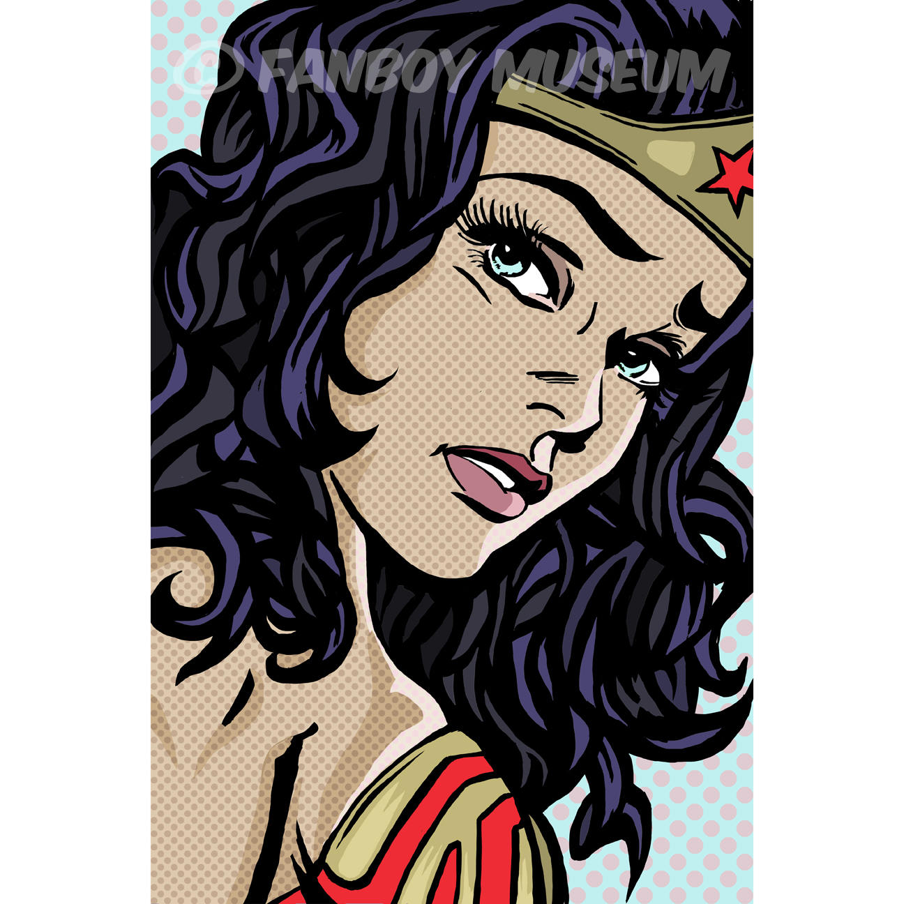 Wonder Woman Lichtenstein Girl Pop Art Print