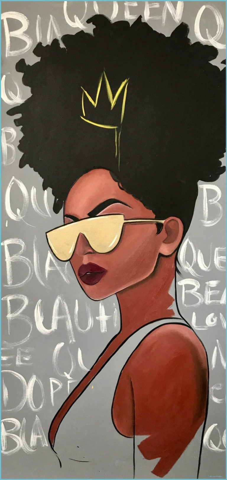 Black Queen Black Art Painting, Black Girl Magic Art, Black Love Art Woman Art Wallpaper
