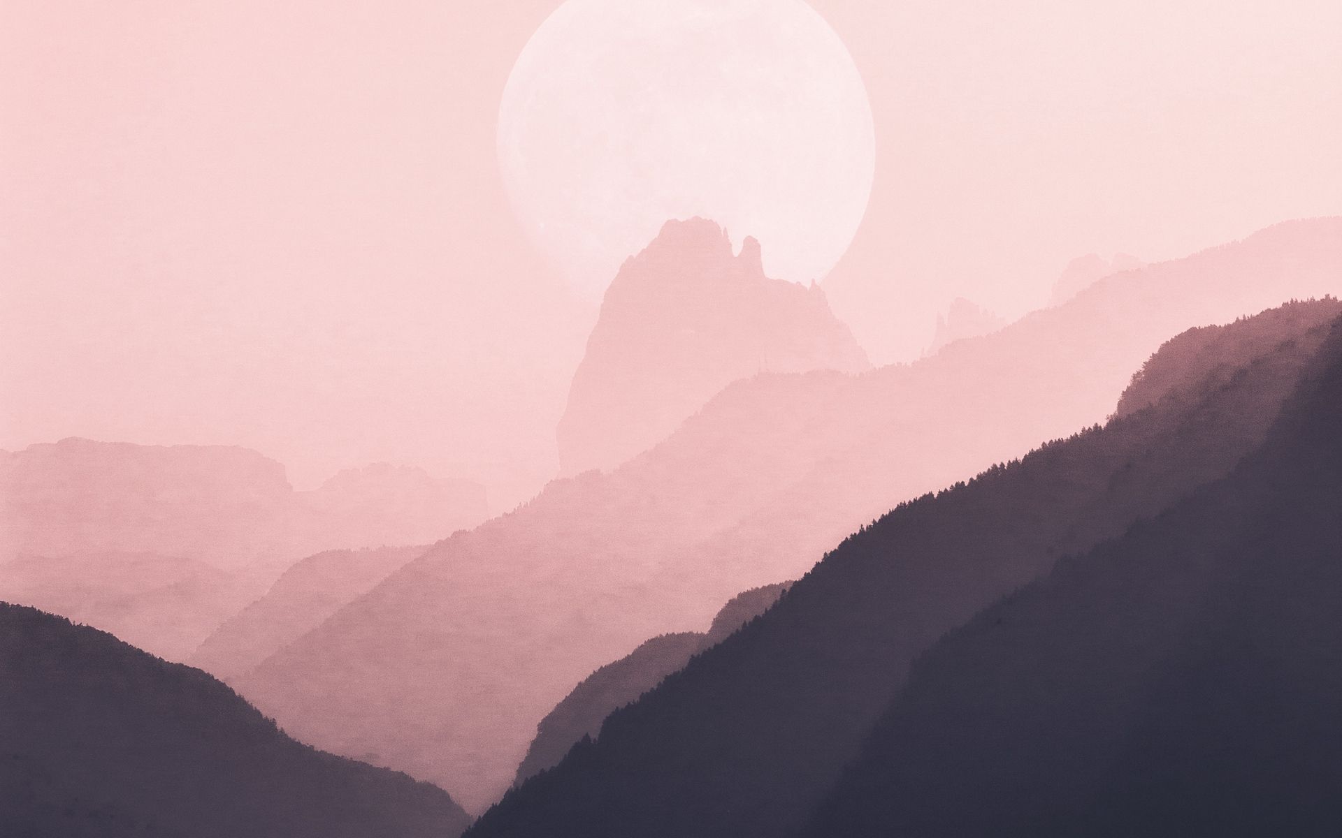 Pink mountain wallpaper HD. Pink mountains, Mountain wallpaper, Aesthetic desktop wallpaper