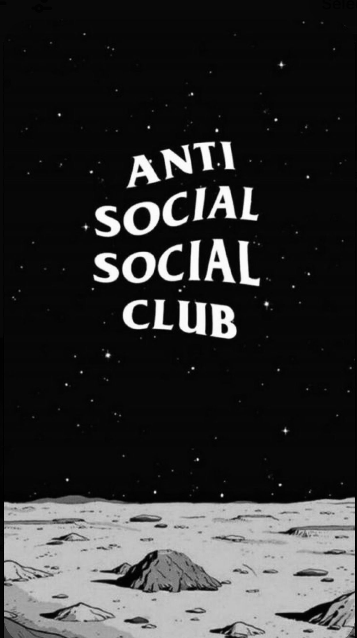 Anti Social Social Club moon aesthetic. Black and white picture wall, Black and white photo wall, Anti social social club