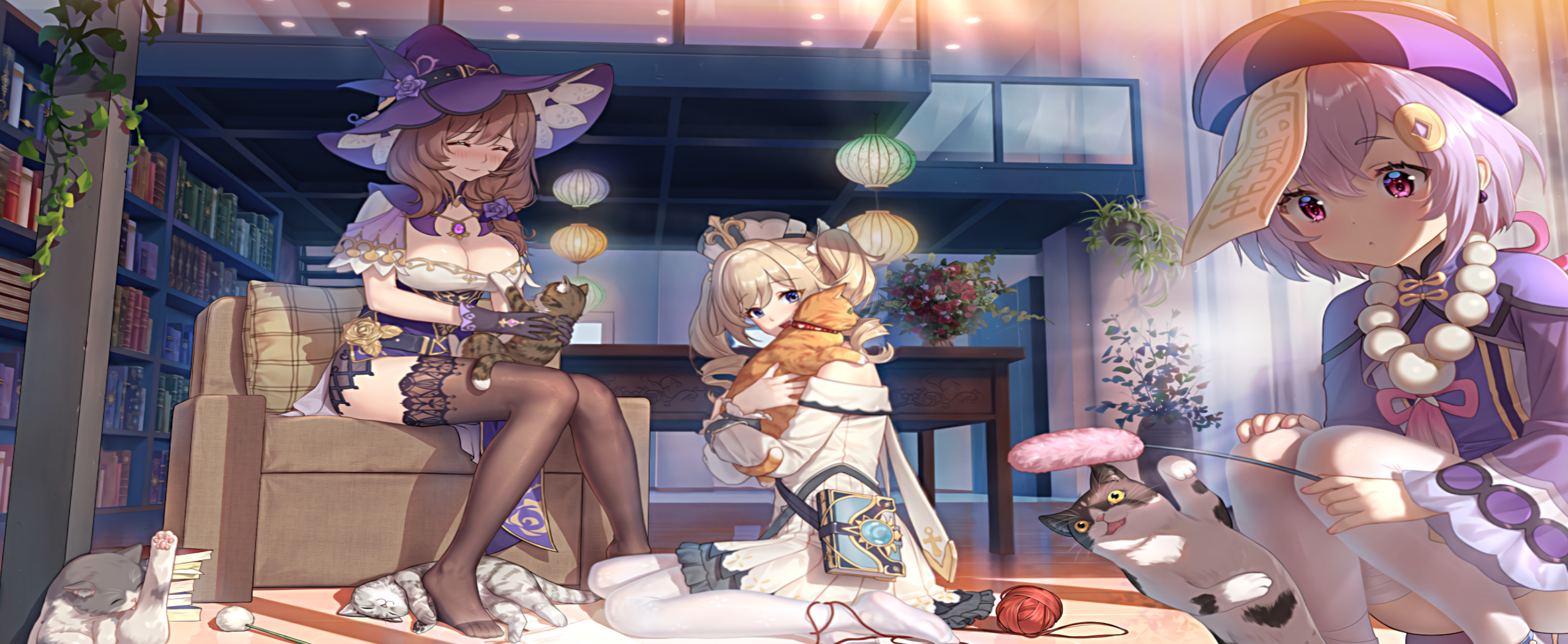 Lisa, Barbara, Qiqi Impact (drawn by HaneRu) live wallpaper [DOWNLOAD FREE]