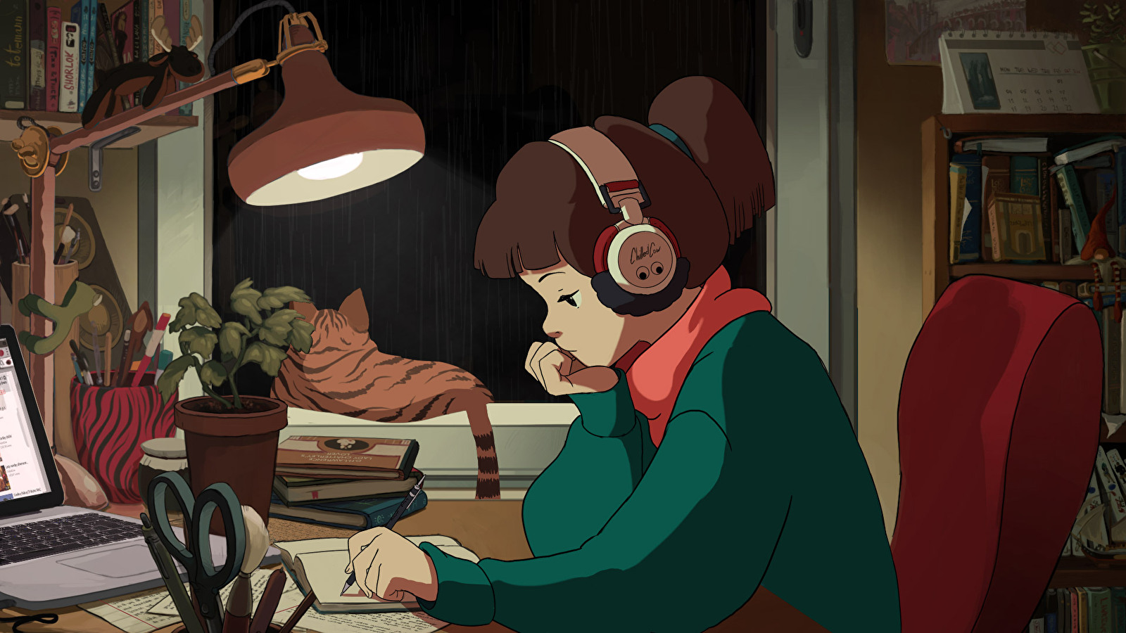 Lo Fi Hip Hop Beats To Study Relax To Girl (Wallpaper) (this Is The Best Resolution (1920x1080) Highest Dpi I Could Find). If Anyone Has It At A Better Resolution Without The Dammed Compression I