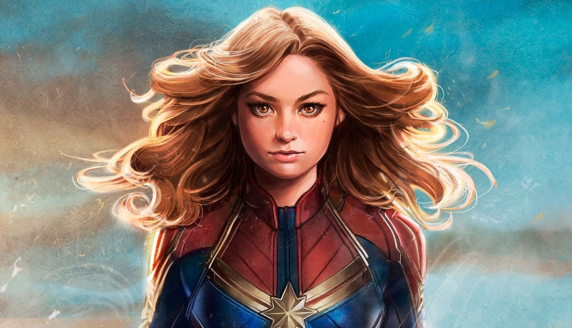 Captain marvel, girl superhero, fan art wallpaper, HD image, picture, background, e5aac1