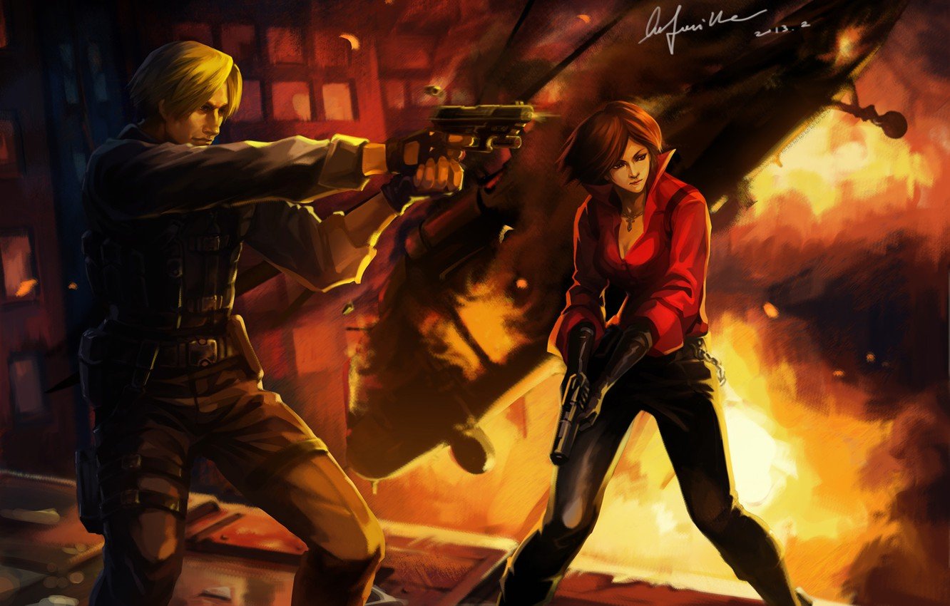 Wallpaper shooting, resident evil, Ada Wong, Ada Wong, Leon Kennedy, Leon Kennedy image for desktop, section игры