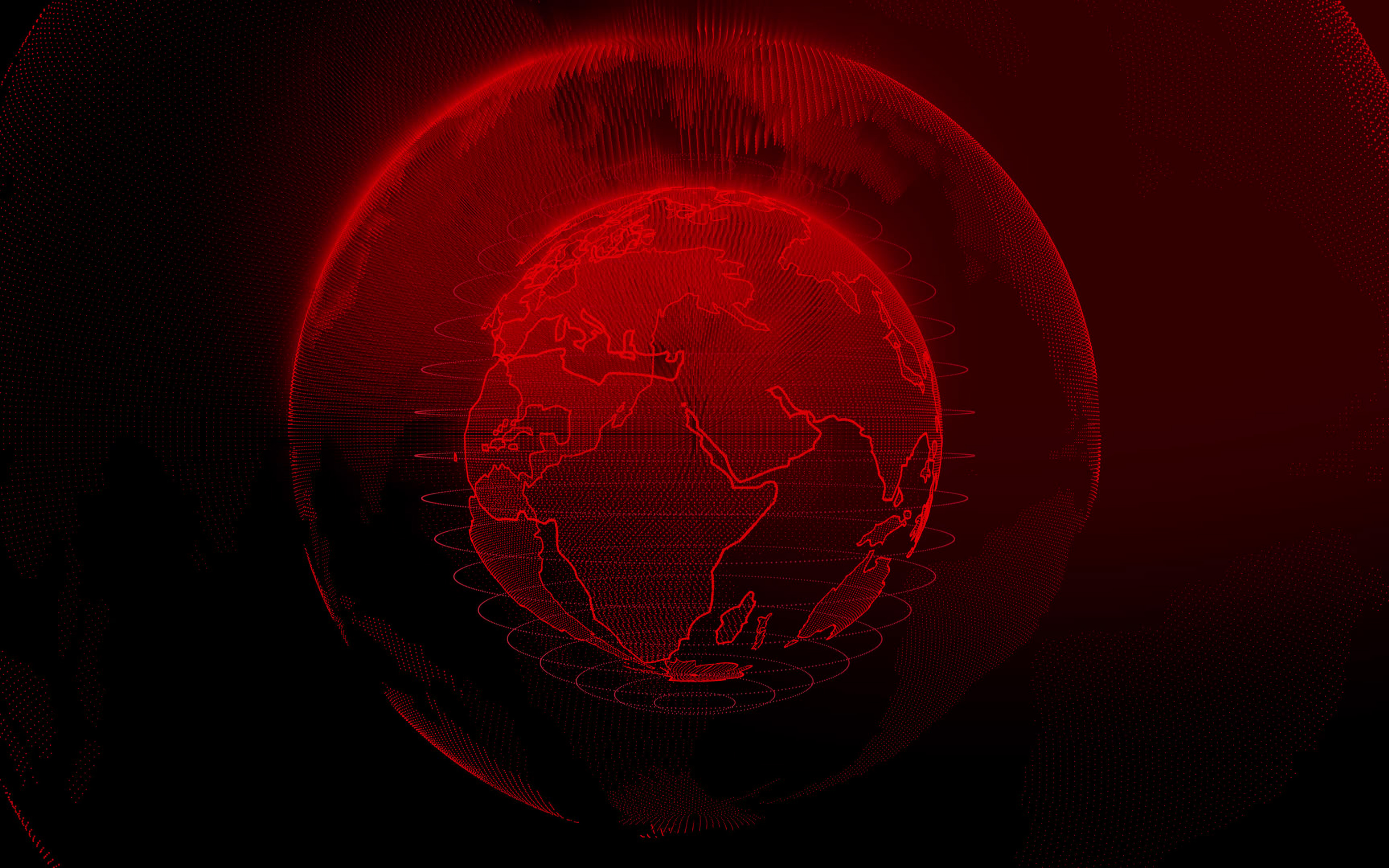 Download wallpaper Red digital globe, Red digital background, technology networks, global networks, dots globe silhouette, digital technology, Red technology background, world map for desktop with resolution 3840x2400. High Quality HD picture wallpaper