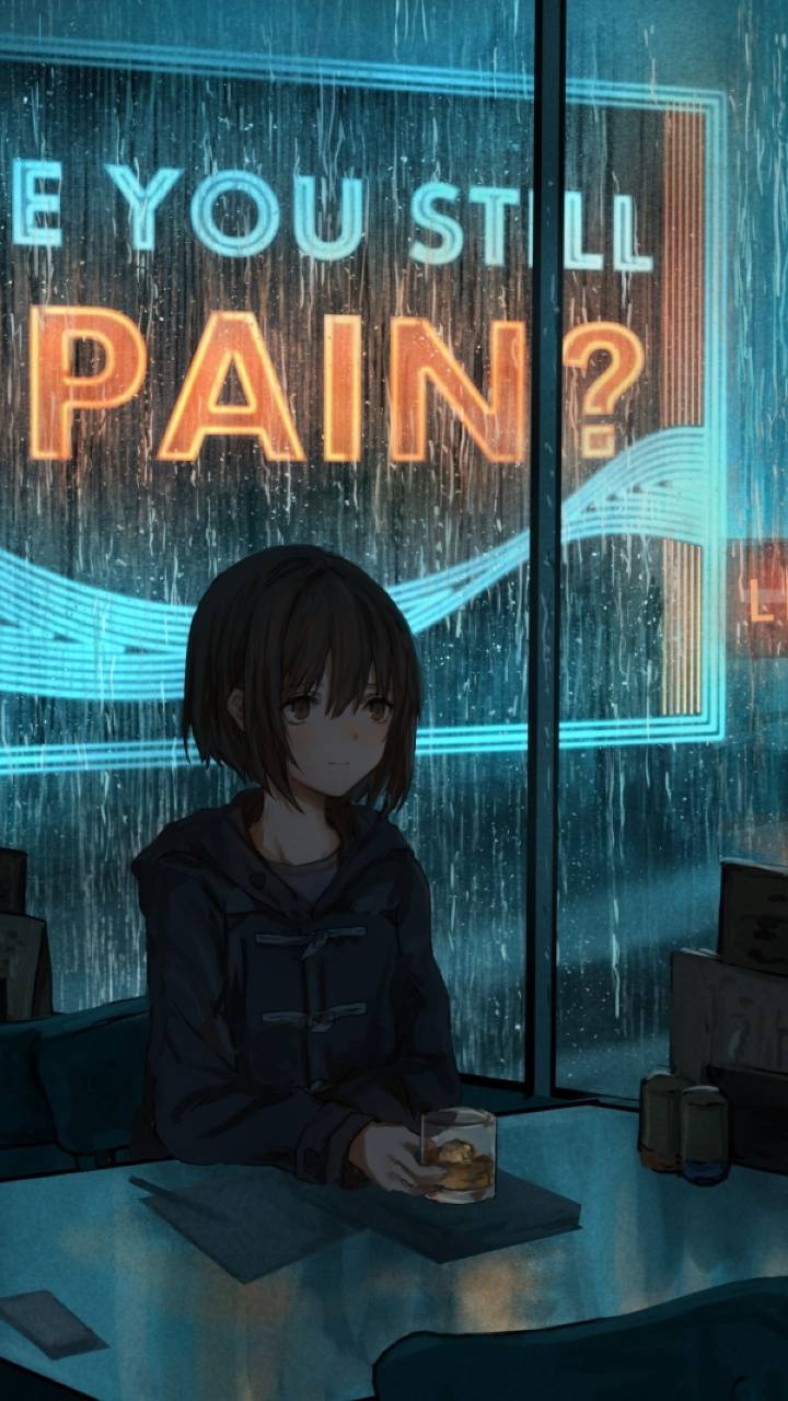 Wallpaper Background Anime Girl Hurt Pain Sad Sadness
