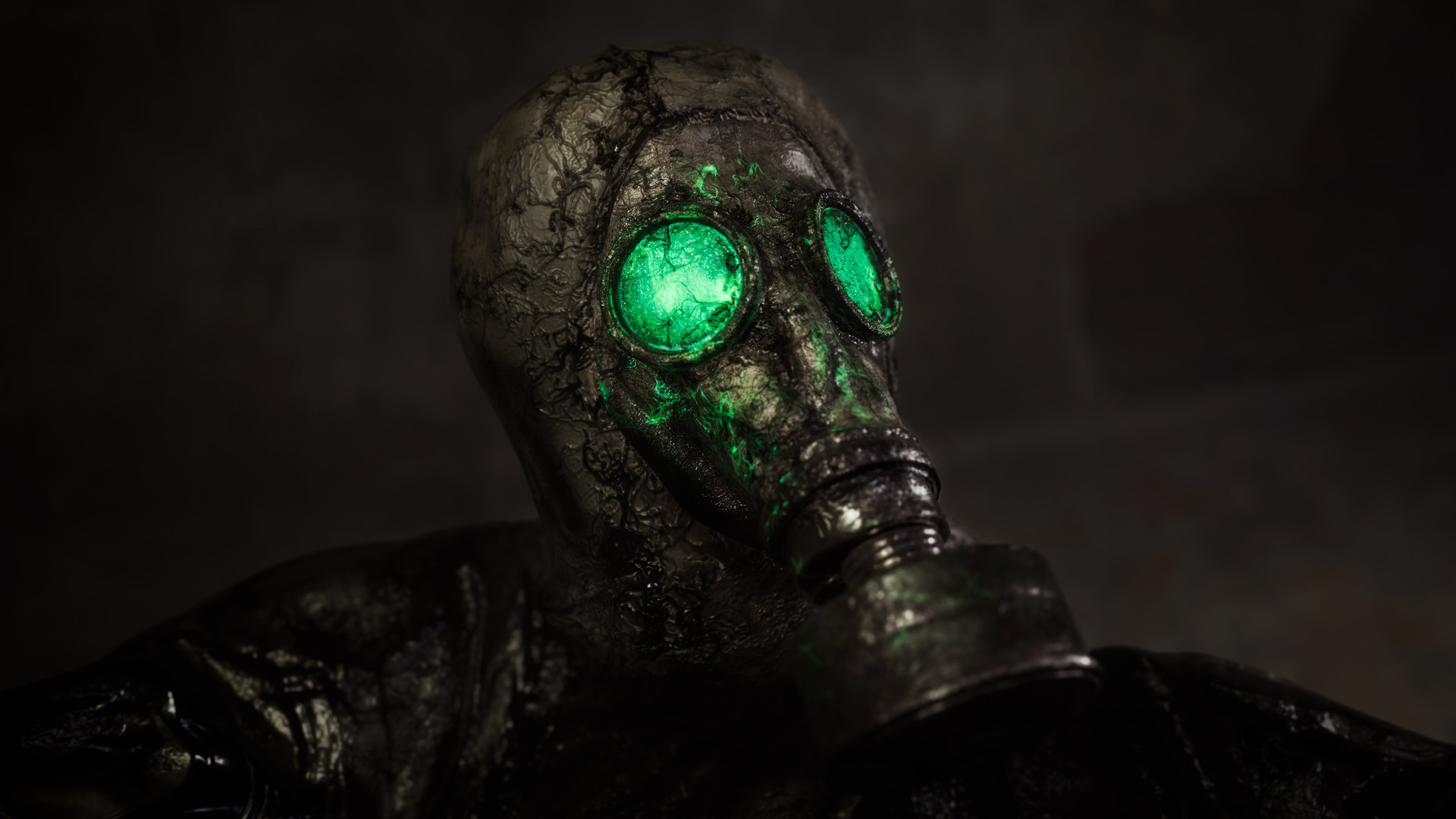 Wallpaper, Chernobylite, gas masks, glowing eyes, spooky, Chernobyl 1920x1080