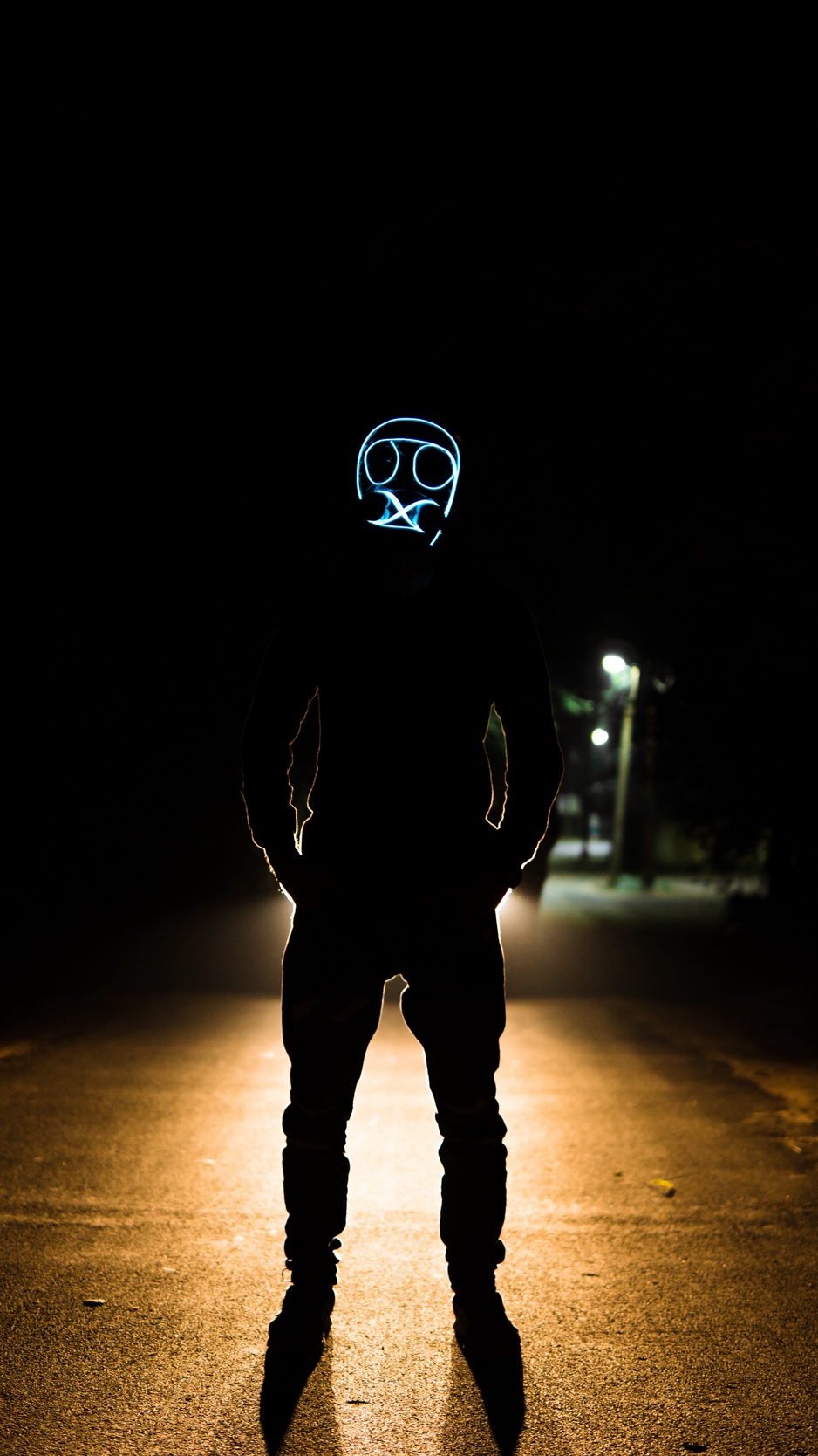 Wallpaper Mask, Glow, Dark, Anonymous, Night Glow In The Dark
