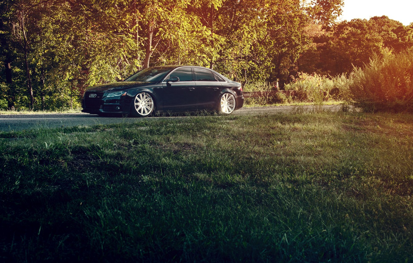 Wallpaper black, Audi A4 B8, Vossen Wheels, Ronaldo Stewart image for desktop, section audi