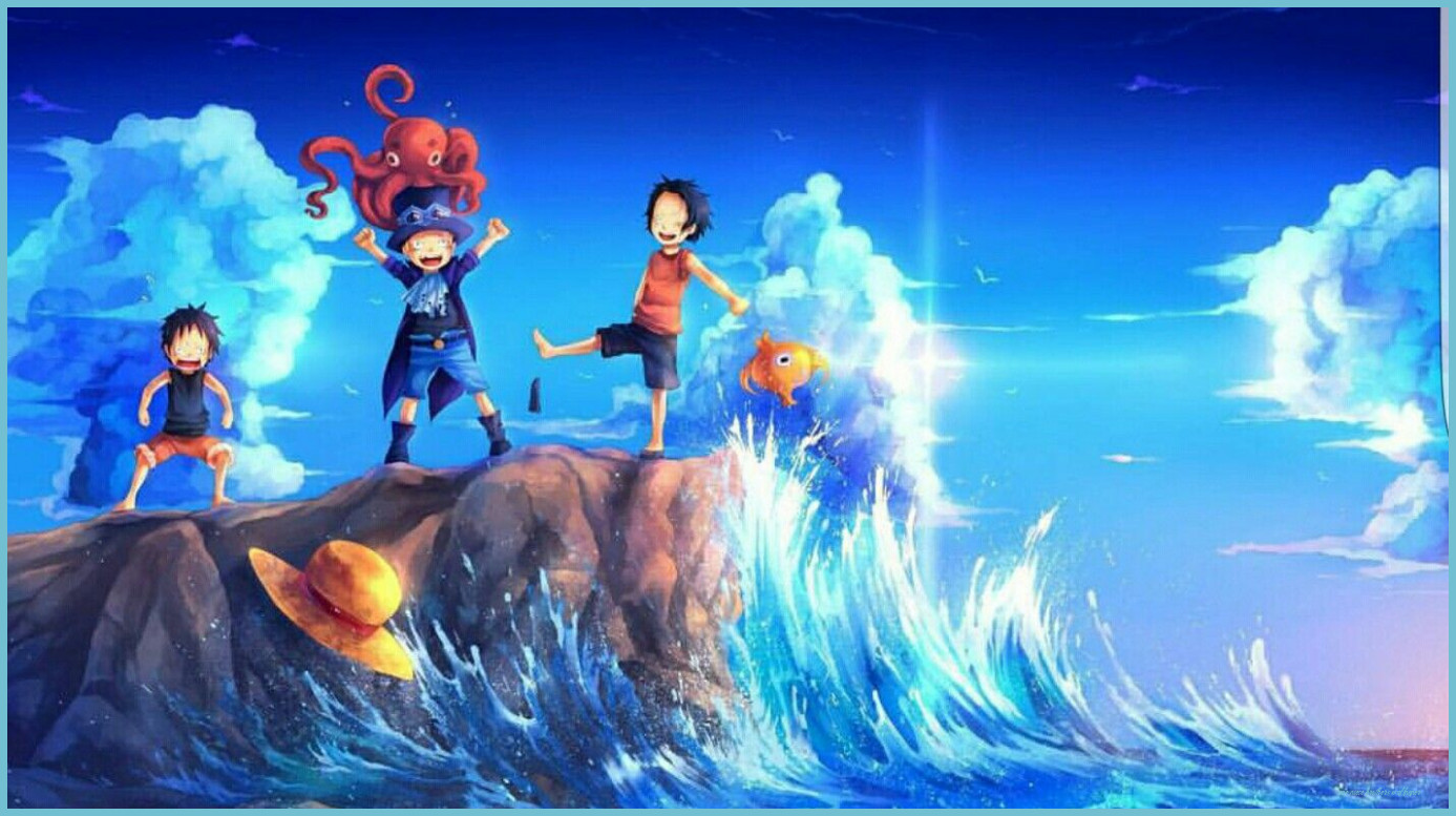 Ace, Luffy, Sabo, Octopus, Fish, Funny, Ocean, Brothers; One Piece Piece Brothers Wallpaper