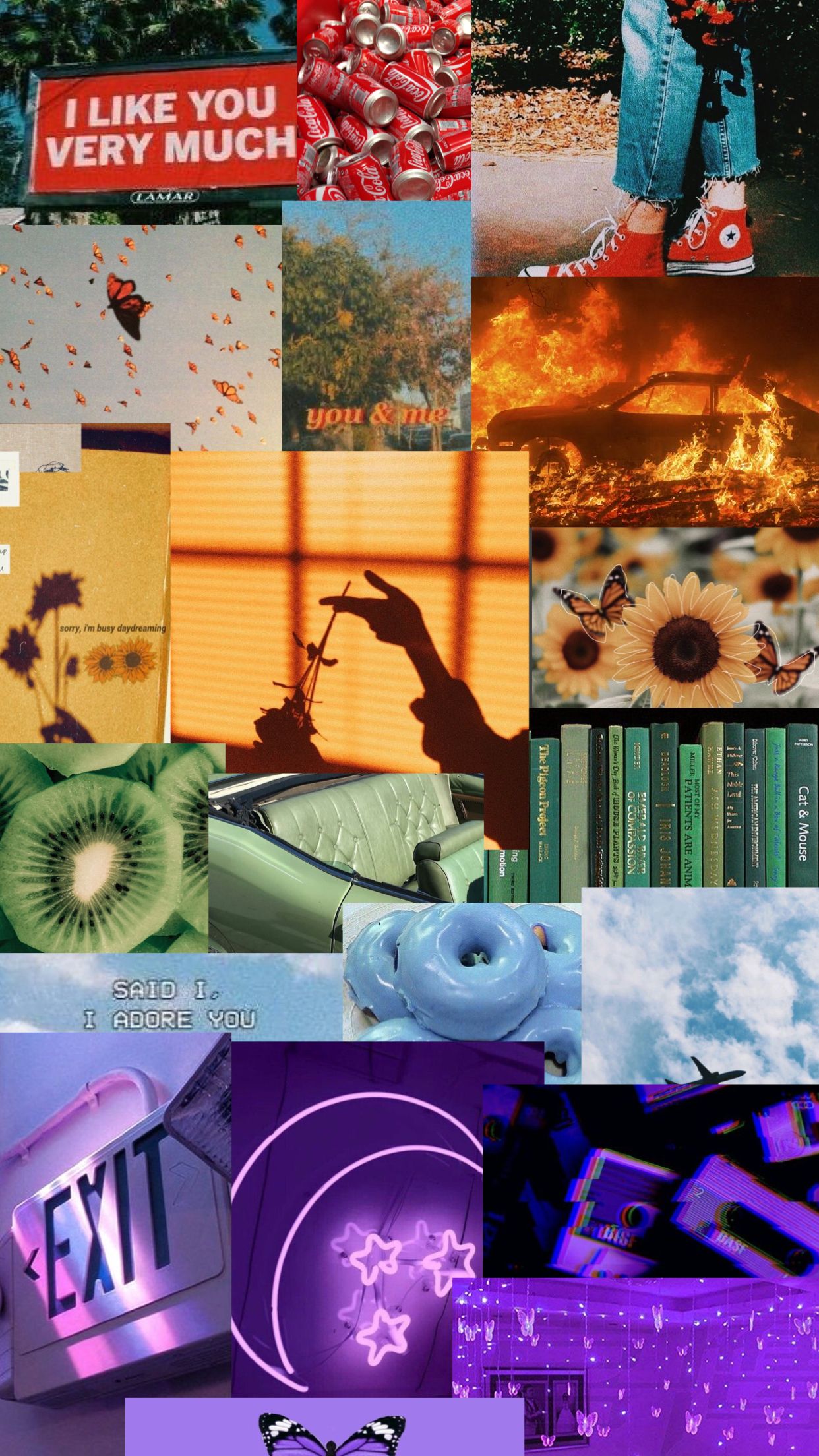 Rainbow Collage Wallpaper