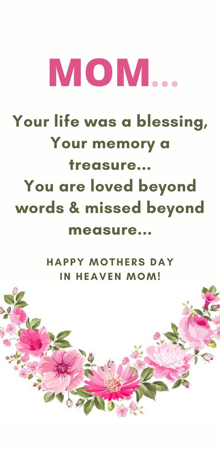 Happy Mothers day in Heaven Mom Image Quotes 2021, I Miss You Mom Poems Messages Cards Pics for Grandma