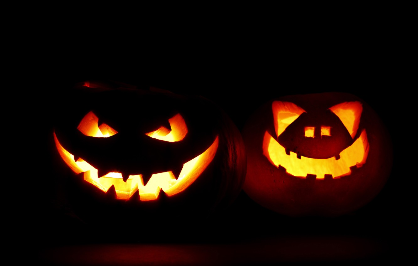 Wallpaper autumn, night, Halloween, pumpkin, Halloween, smile, face, holiday, pumpkin image for desktop, section праздники