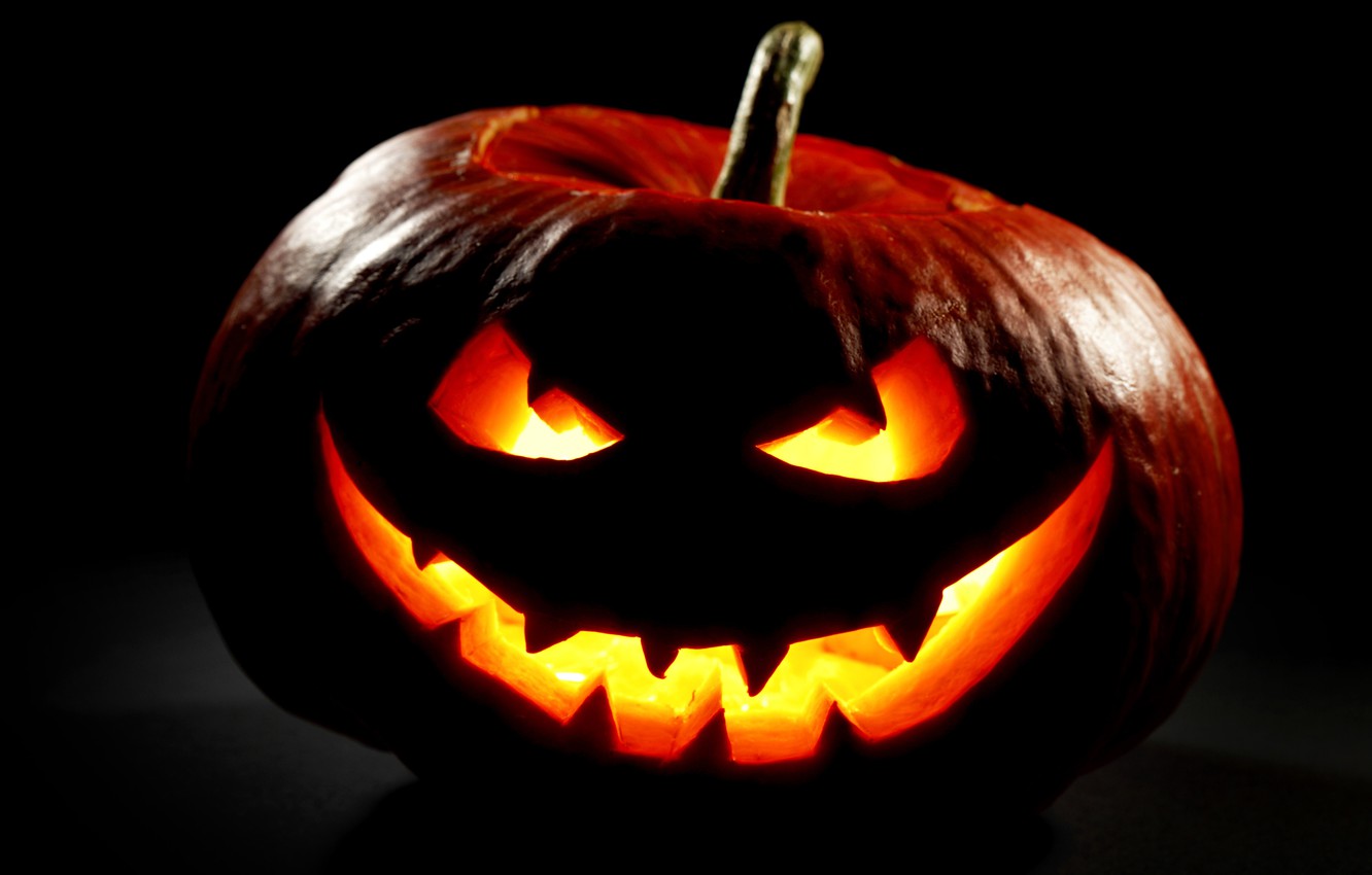 Wallpaper autumn, night, Halloween, pumpkin, Halloween, smile, face, holiday, pumpkin image for desktop, section праздники