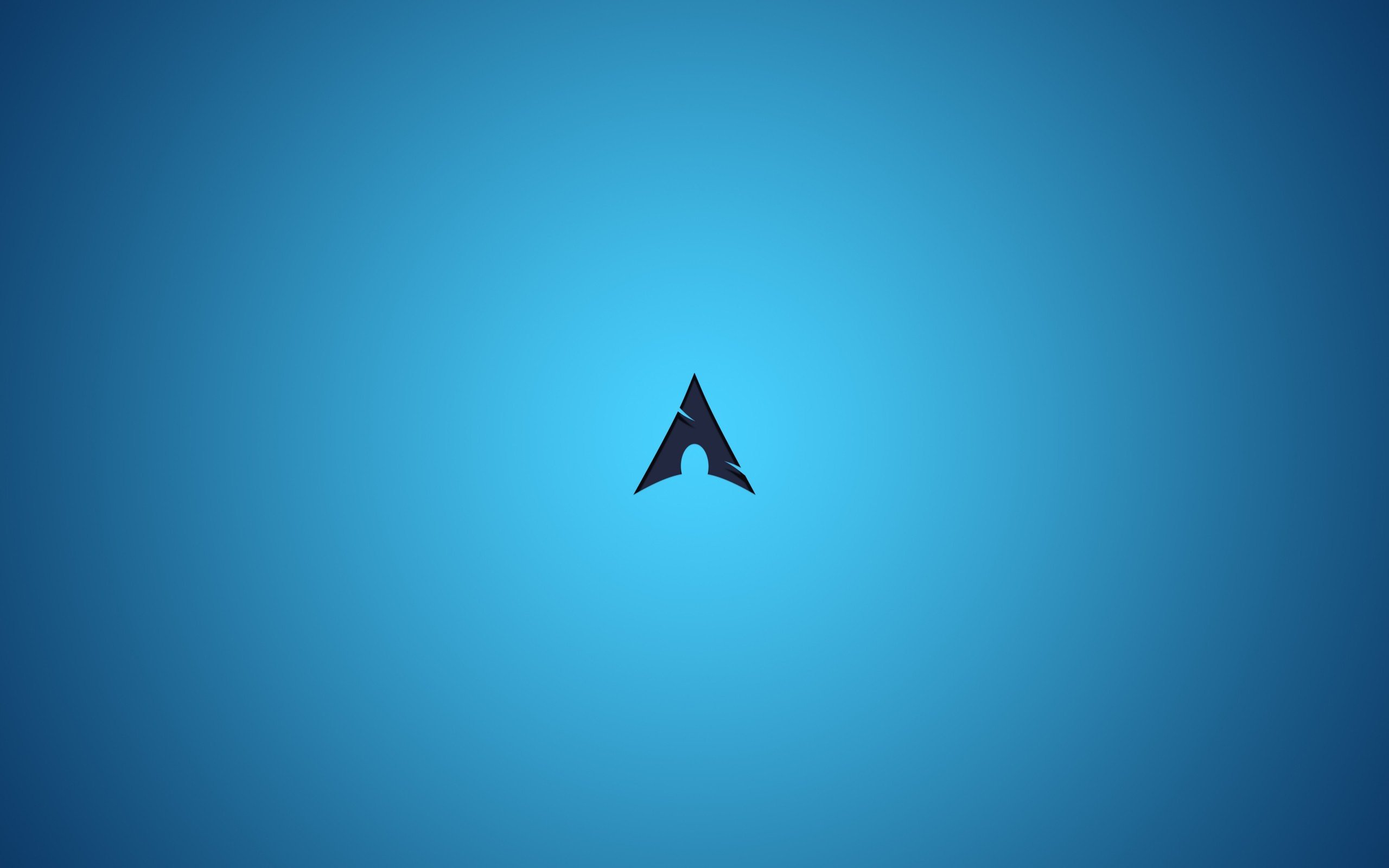 Download 2560x1600 Arch Linux, Logo, Minimal Art, Blue Background Wallpaper for MacBook Pro 13 inch