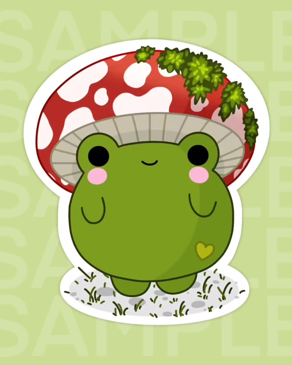 Mushroom Frog Cute Cottagecore Frog Sticker Froggy