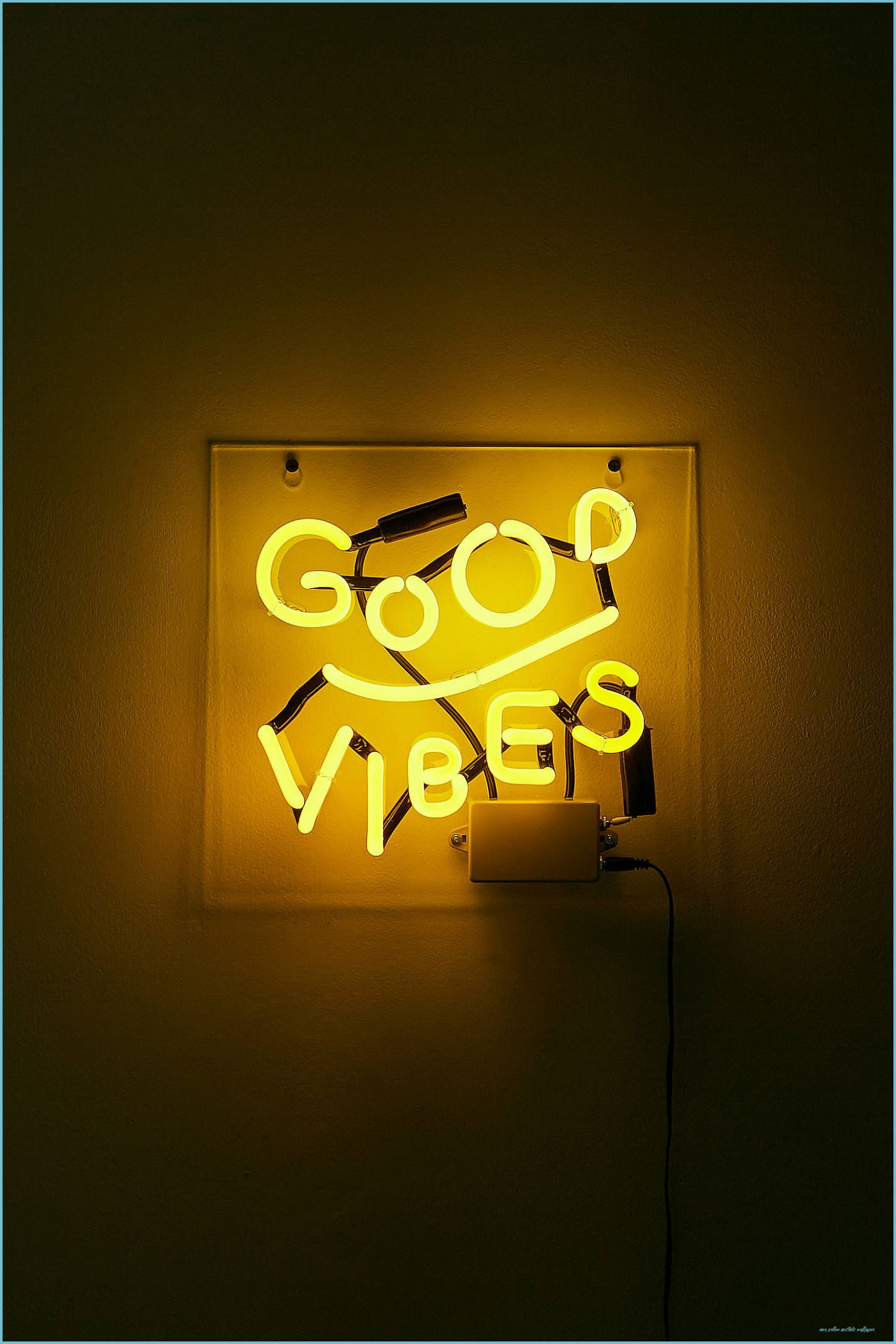 Good Vibes Neon Light Yellow Aesthetic, Aesthetic Colors, Shades Yellow Aesthetic Wallpaper