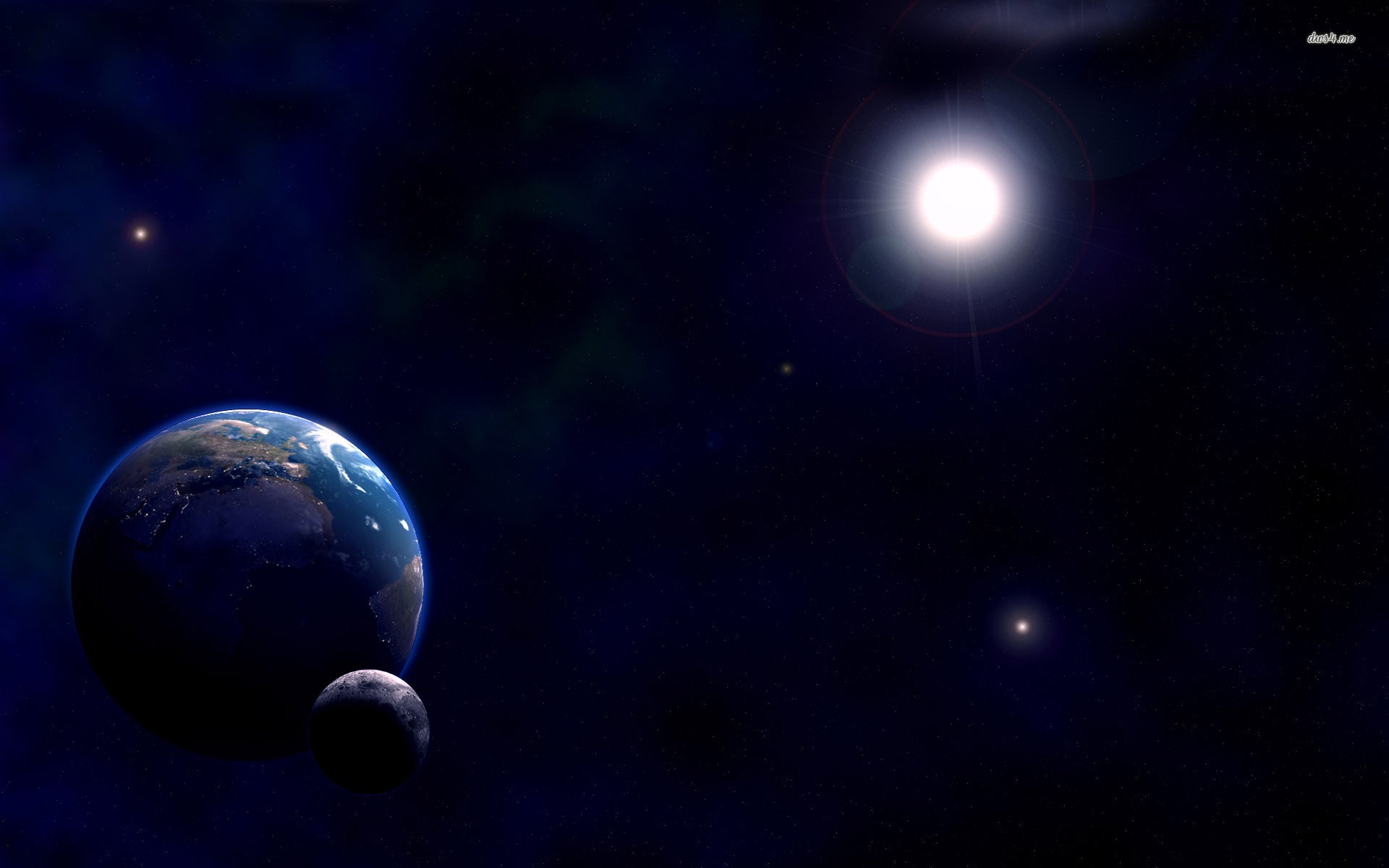 Earth Sun And Moon From Space