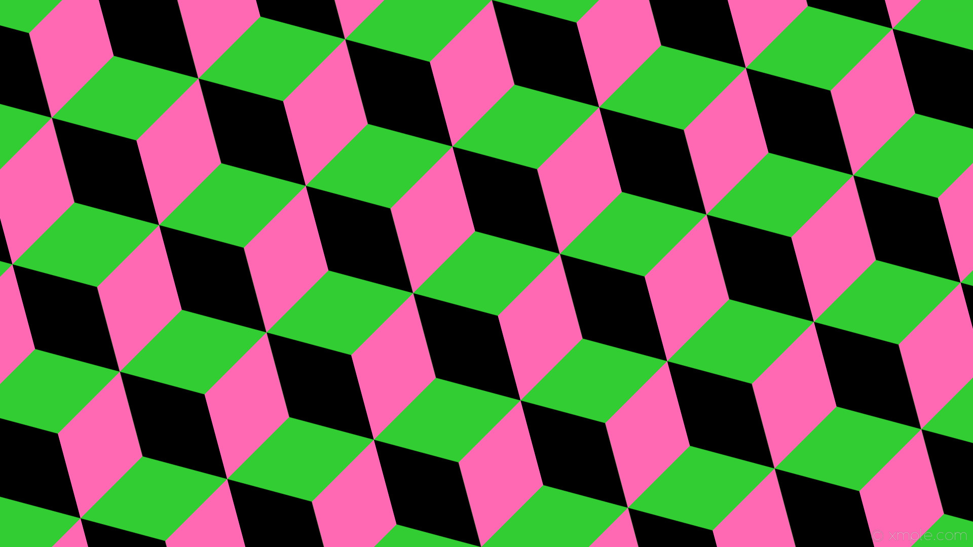 Wallpaper Green Pink Black 3D Cubes Lime Green Hot Pink And Green
