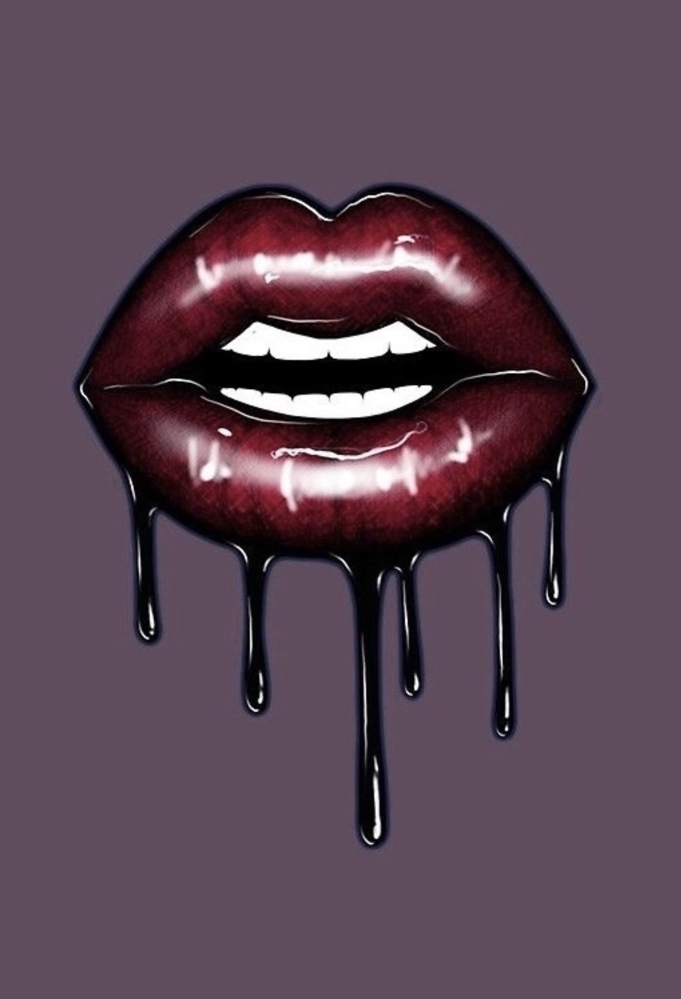 Drippy Glossy Lips by CheyenneRose. Skull art, Glossy lips, Lips