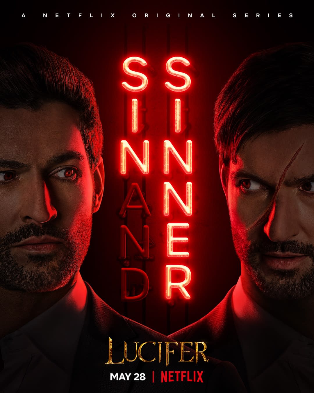 Lucifer Season 5 Part Two Poster: Sin & Sinner- May The Best Twin Win