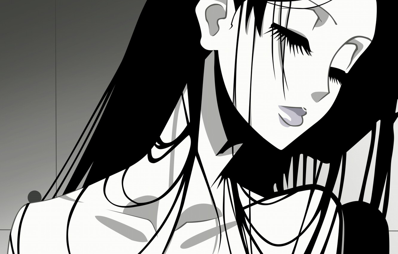 Wallpaper girl, mood, black and white, manga image for desktop, section прочее