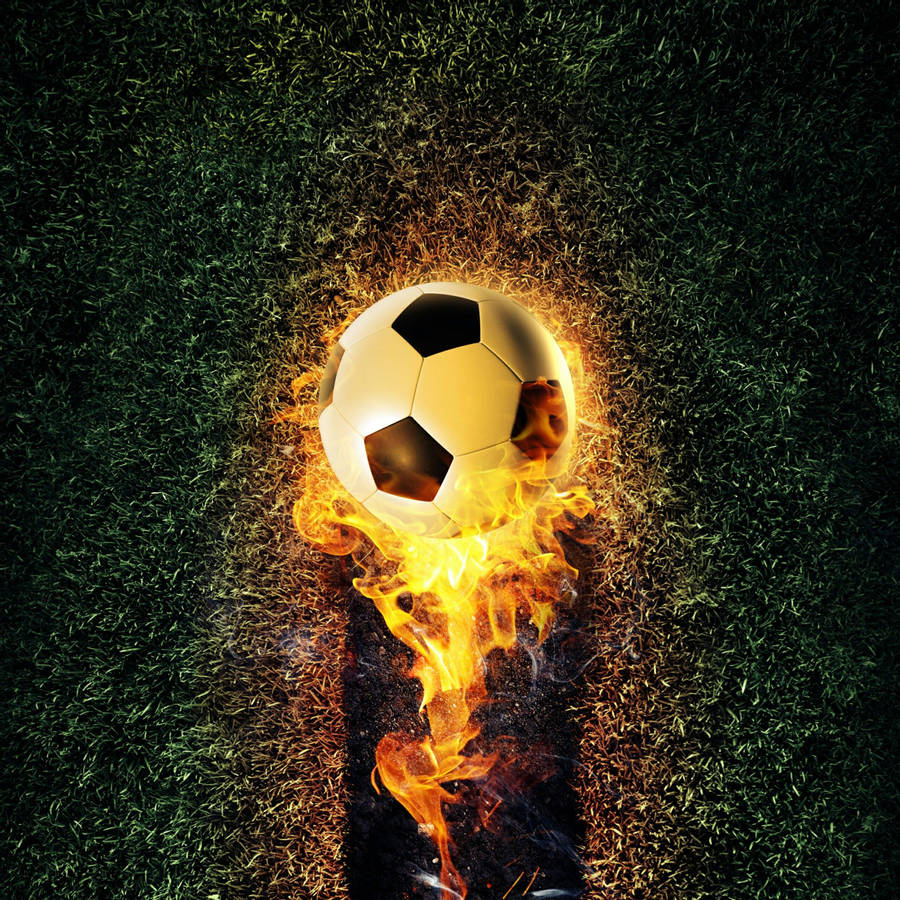 Download Soccer Ball On Fire Wallpaper