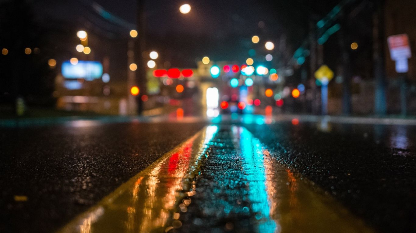 Street [1366x768]. City lights wallpaper, 4k wallpaper for pc, Rain wallpaper