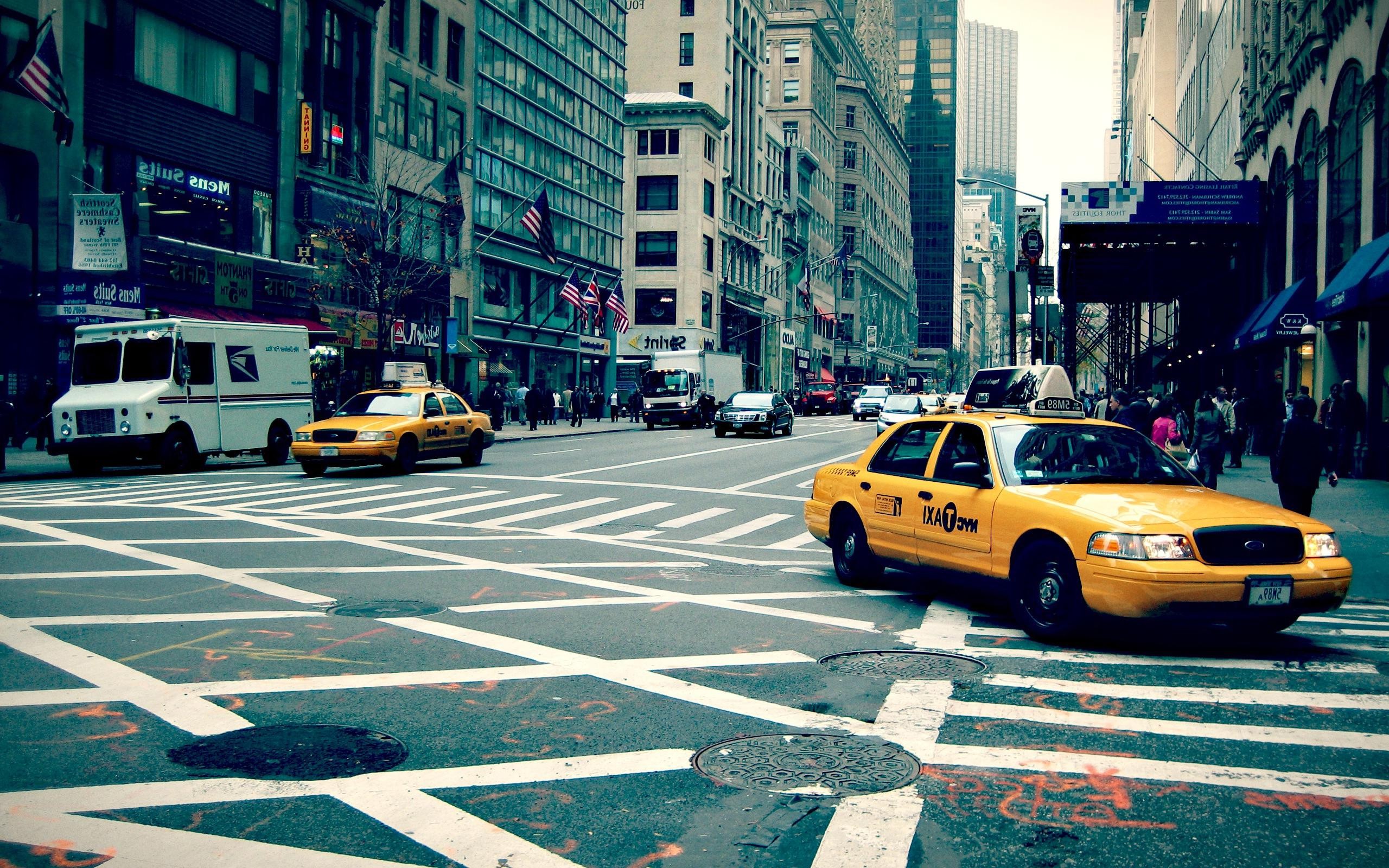 New York City Street Taxi HD Wallpaper Desktop Wallpaper