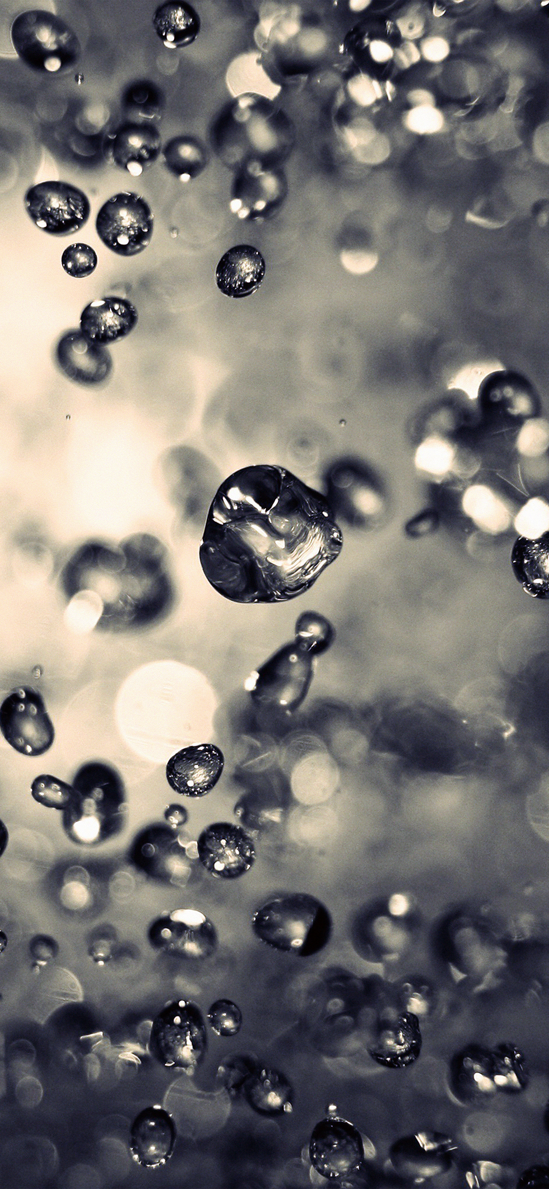 iPhone X wallpaper. waterdrop diamond bw bokeh pattern rain