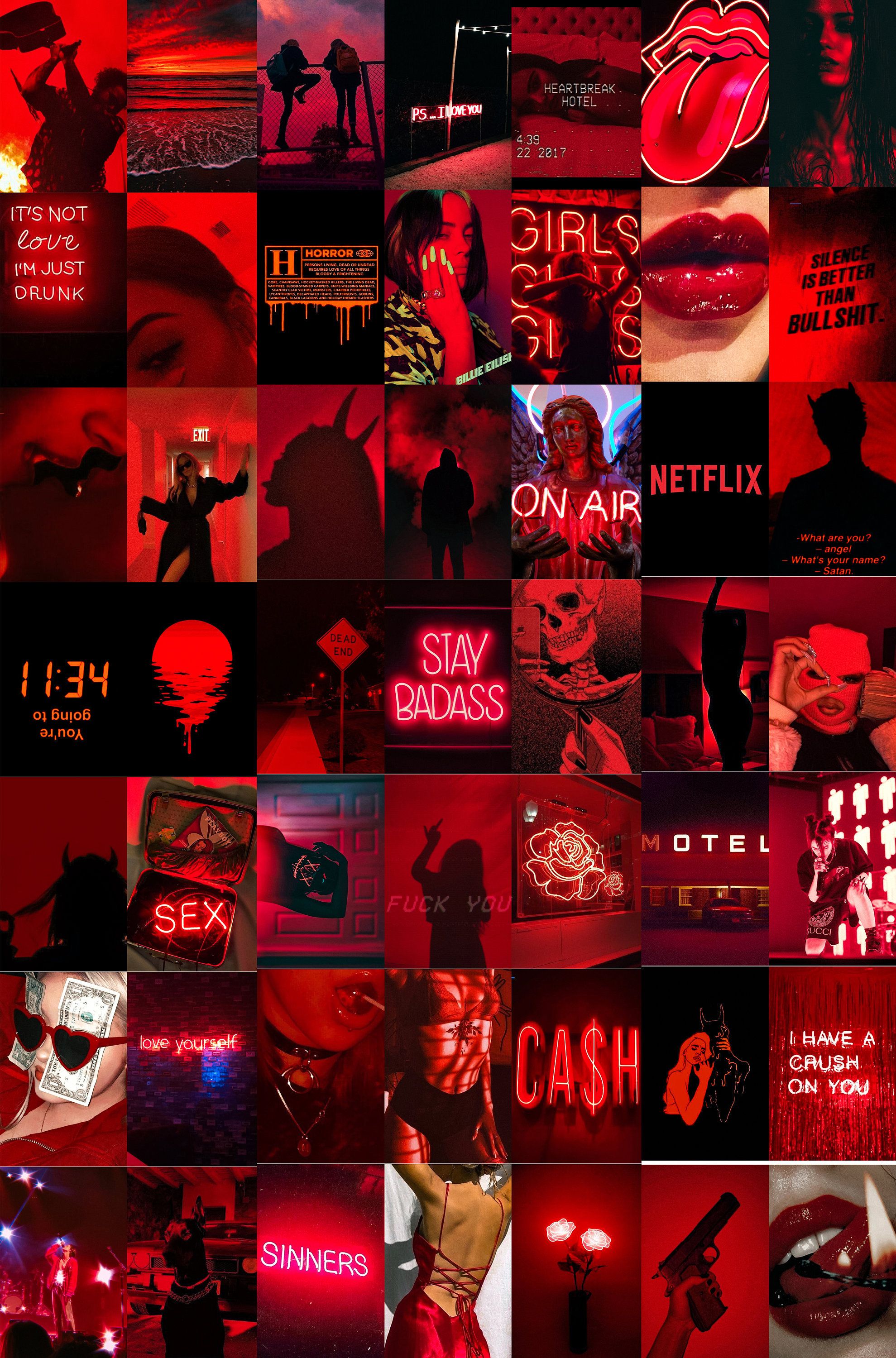 Dark Red Aesthetic Collage Wallpapers Wallpaper Cave